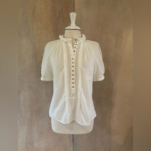 White High Collar Blouse